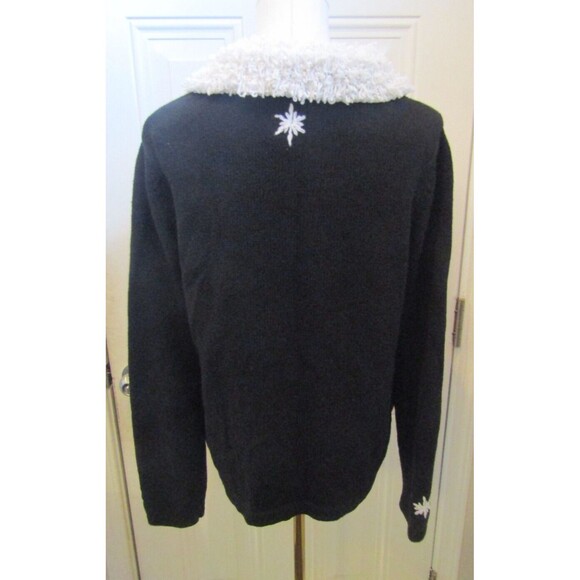 Snowman Christmas Cardigan Vintage 80s Holiday Sweater All Points Size M - Picture 4 of 9